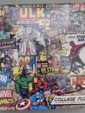 Marvel Comics Collage Puzzle - Multicolor Comic Strip Bedding Accent